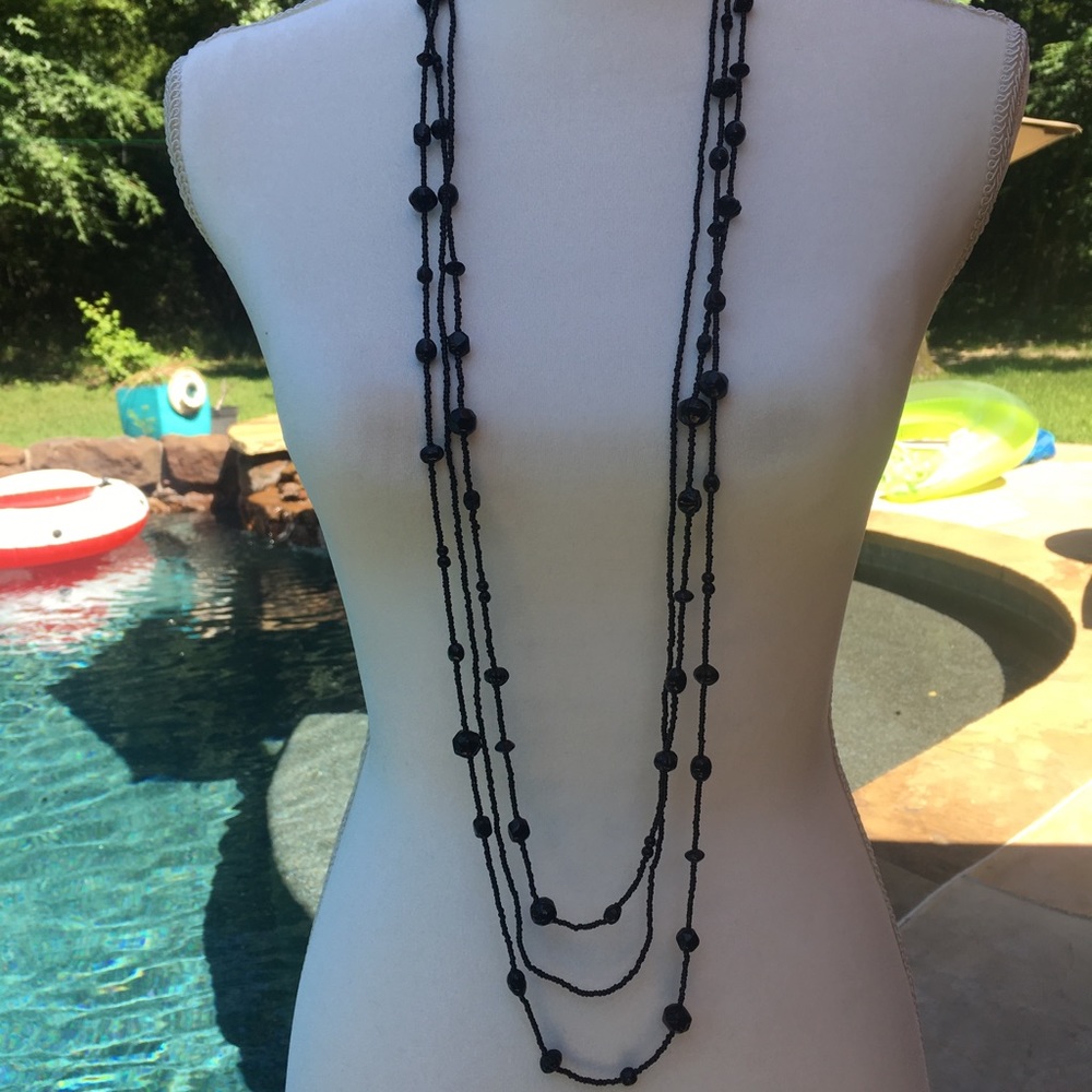 Black beaded necklace